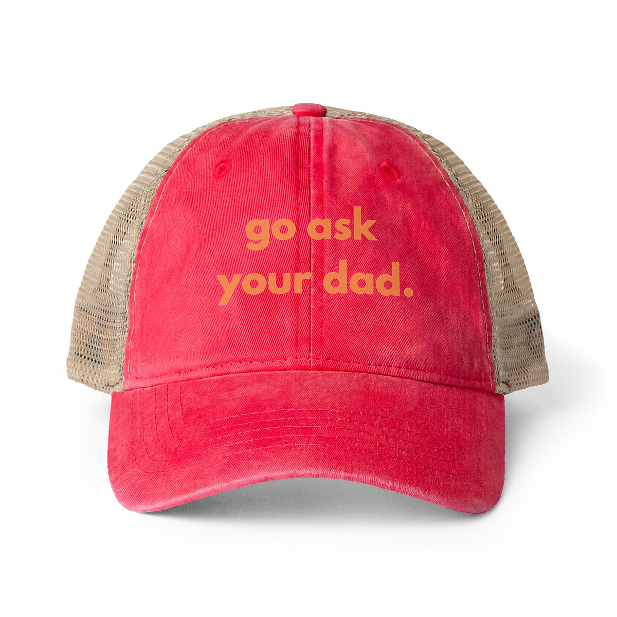 Go Ask Your Dad Hat, Funny Mom Joke, Dad Joke, Pink Trucker Hat, Women's Baseball Cap, Mom Gift