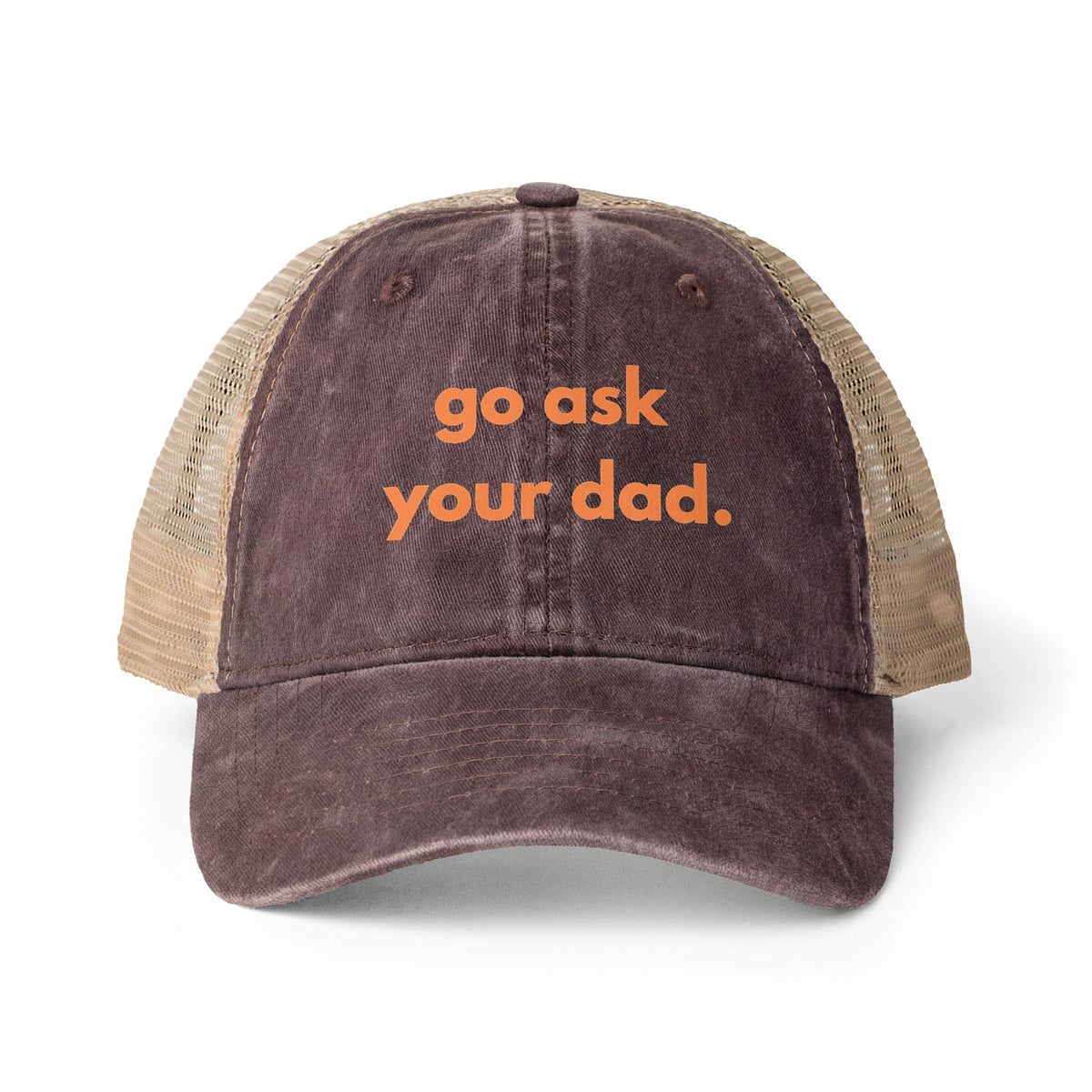 Go Ask Your Dad Hat, Funny Mom Joke, Dad Joke, Pink Trucker Hat, Women's Baseball Cap, Mom Gift