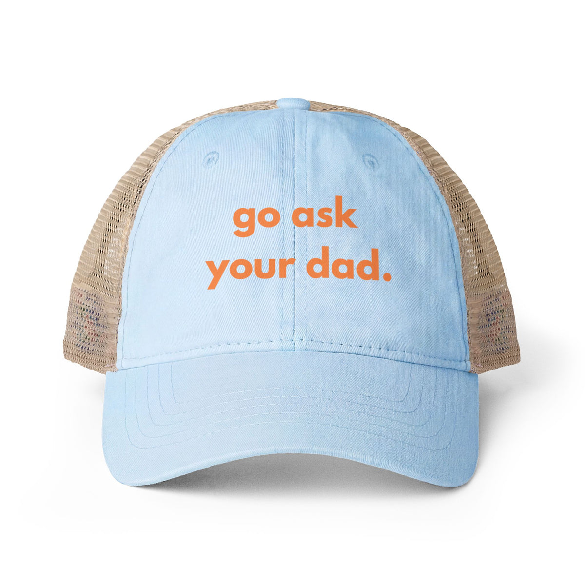 Go Ask Your Dad Hat, Funny Mom Joke, Dad Joke, Pink Trucker Hat, Women's Baseball Cap, Mom Gift