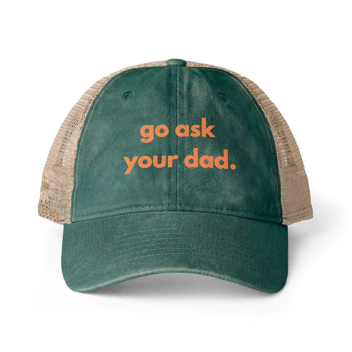 Go Ask Your Dad Hat, Funny Mom Joke, Dad Joke, Pink Trucker Hat, Women's Baseball Cap, Mom Gift