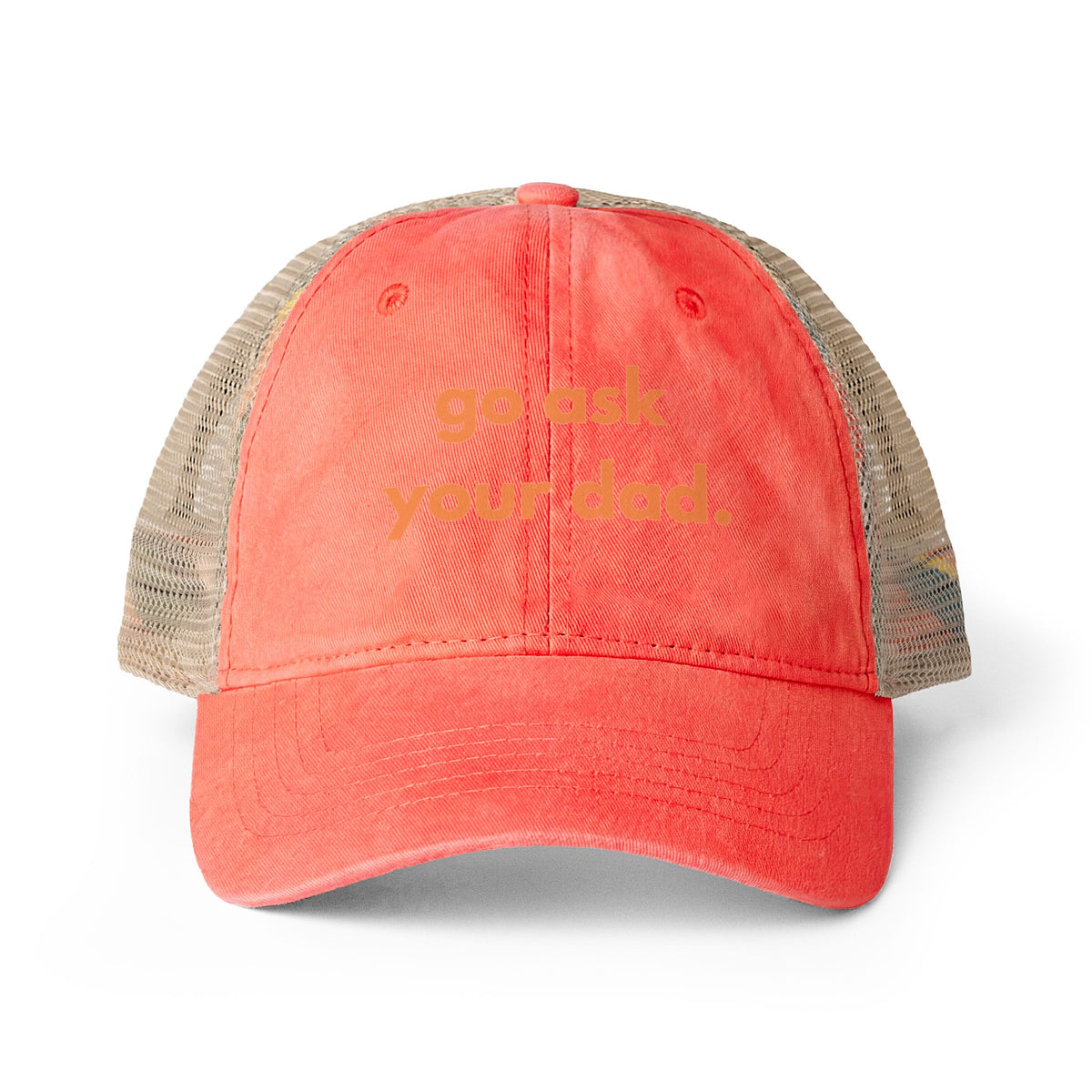 Go Ask Your Dad Hat, Funny Mom Joke, Dad Joke, Pink Trucker Hat, Women's Baseball Cap, Mom Gift