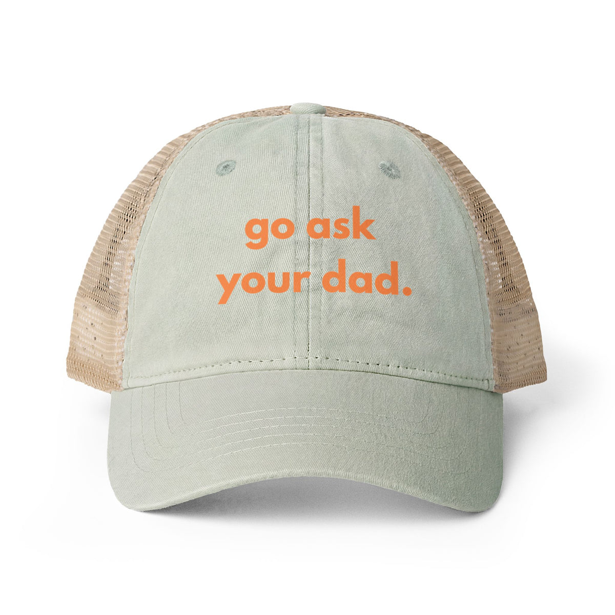 Go Ask Your Dad Hat, Funny Mom Joke, Dad Joke, Pink Trucker Hat, Women's Baseball Cap, Mom Gift