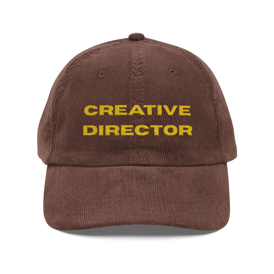 Creative Director embroidered corduroy cap | Vintage rust baseball hat
