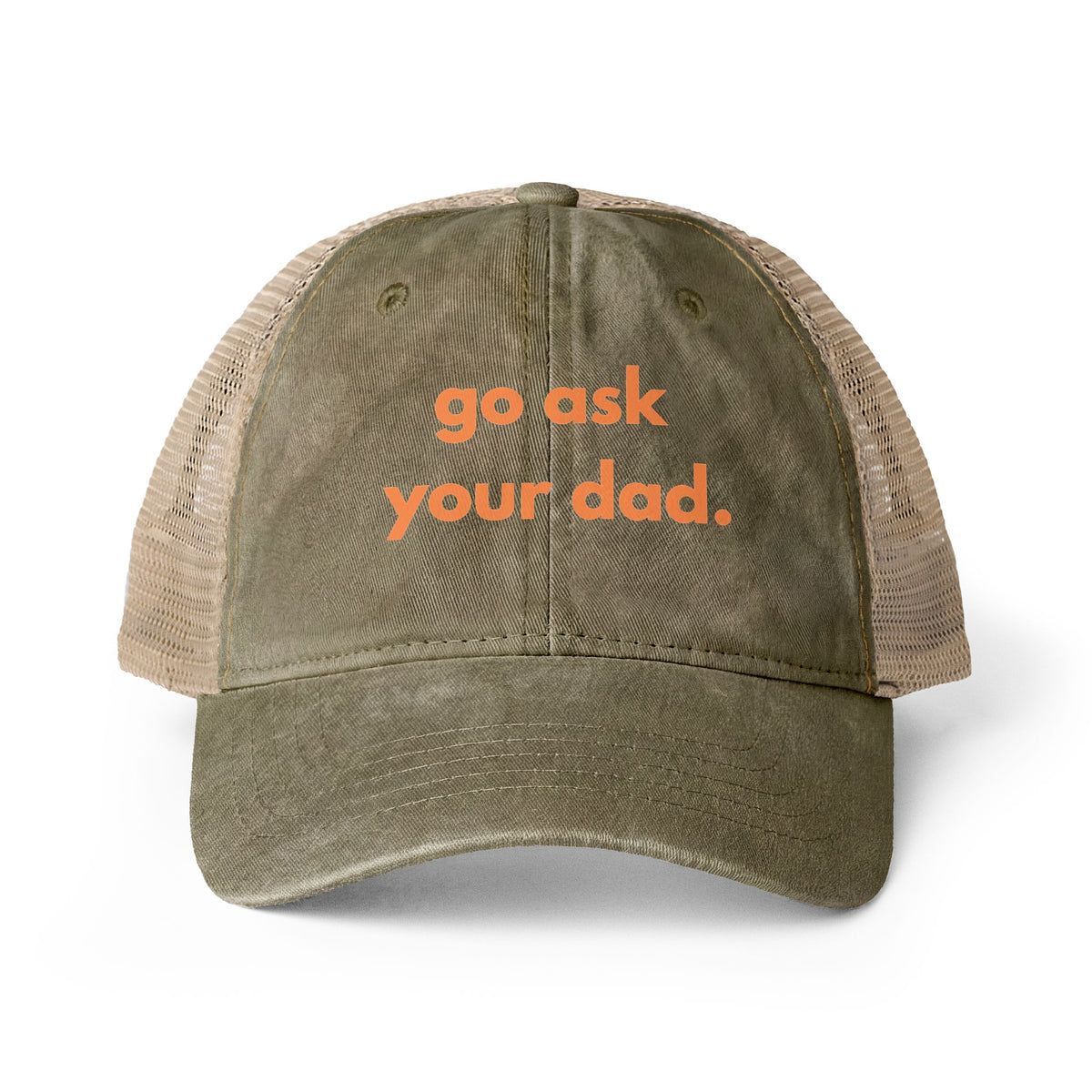 Go Ask Your Dad Hat, Funny Mom Joke, Dad Joke, Pink Trucker Hat, Women's Baseball Cap, Mom Gift