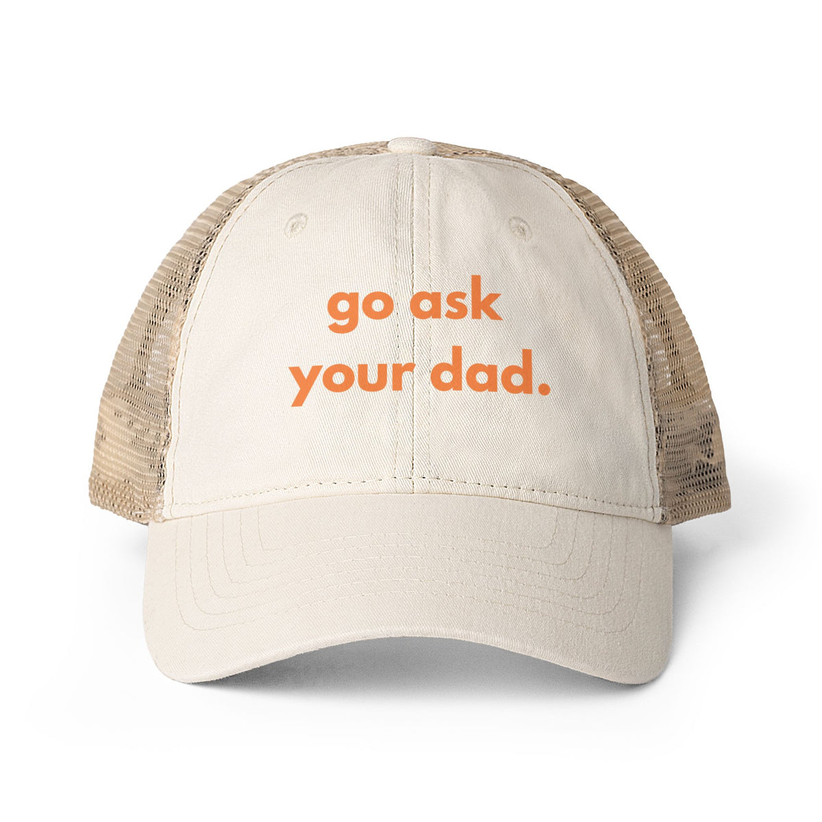 Go Ask Your Dad Hat, Funny Mom Joke, Dad Joke, Pink Trucker Hat, Women's Baseball Cap, Mom Gift