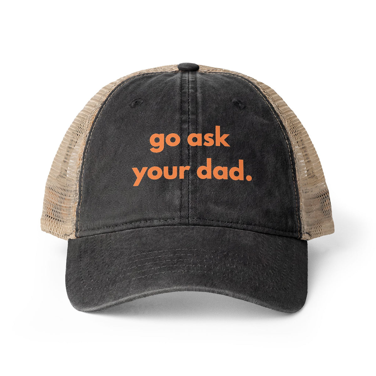 Go Ask Your Dad Hat, Funny Mom Joke, Dad Joke, Pink Trucker Hat, Women's Baseball Cap, Mom Gift