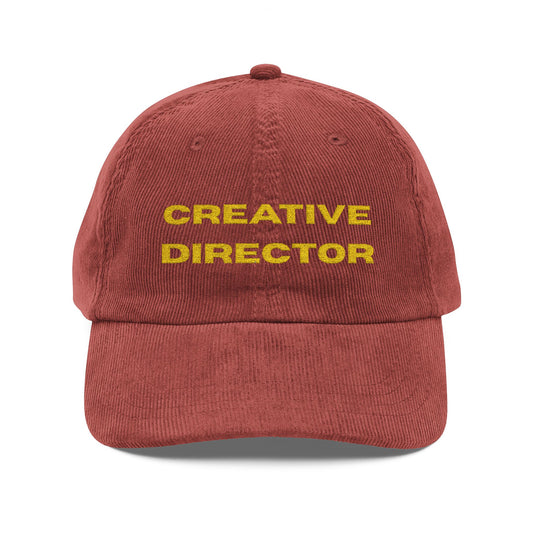 Creative Director embroidered corduroy cap | Vintage rust baseball hat