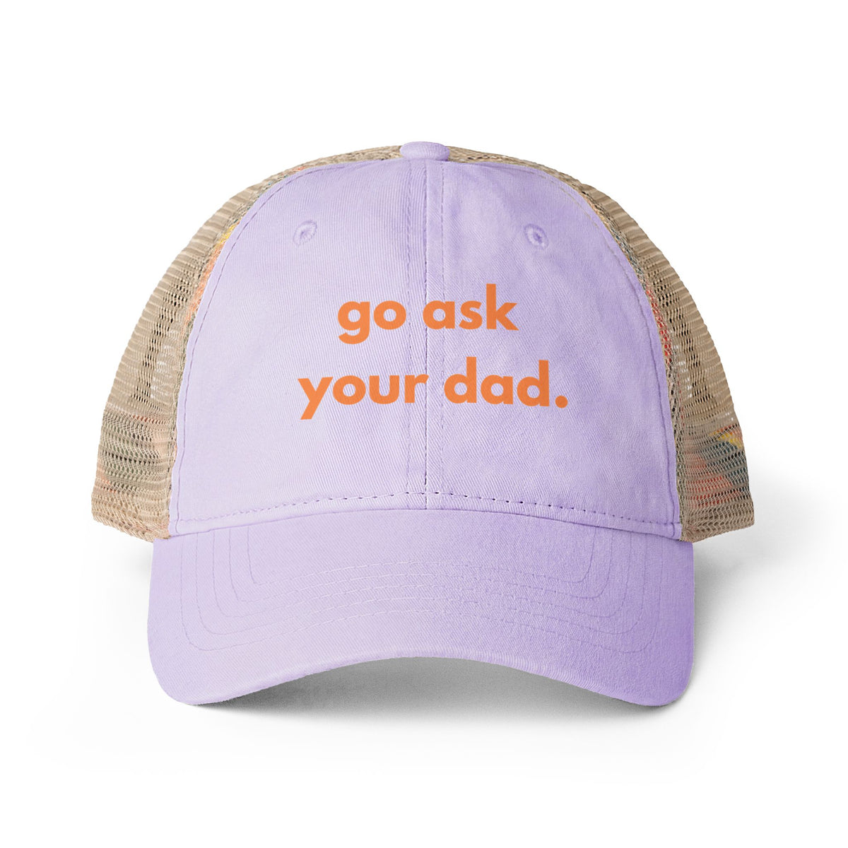 Go Ask Your Dad Hat, Funny Mom Joke, Dad Joke, Pink Trucker Hat, Women's Baseball Cap, Mom Gift