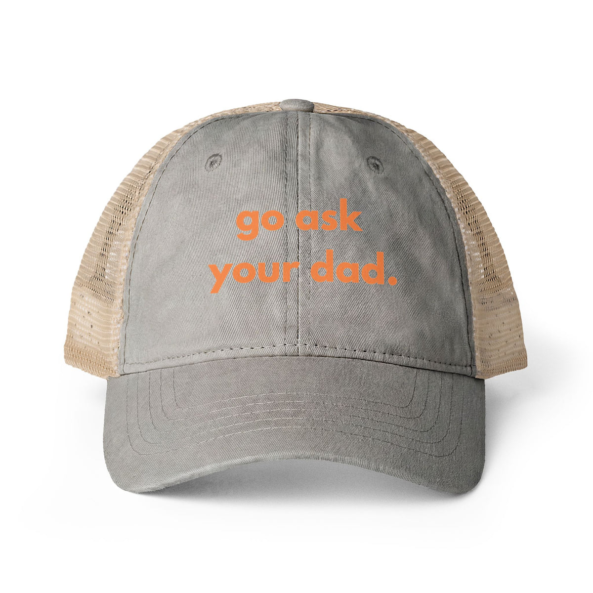 Go Ask Your Dad Hat, Funny Mom Joke, Dad Joke, Pink Trucker Hat, Women's Baseball Cap, Mom Gift